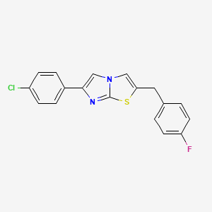 molecular formula C18H12ClFN2S B11564447 6-(4-Chlorophenyl)-2-(4-fluorobenzyl)imidazo[2,1-b][1,3]thiazole 