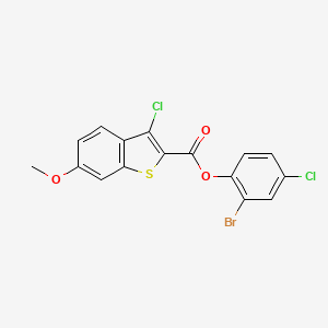 2-Bromo-4-chlorophenyl 3-chloro-6-methoxy-1-benzothiophene-2-carboxylate