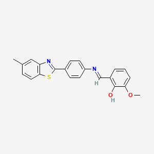 2-methoxy-6-[(E)-{[4-(5-methyl-1,3-benzothiazol-2-yl)phenyl]imino}methyl]phenol