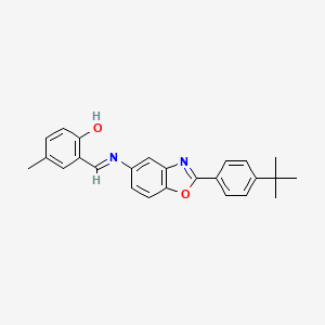 2-[(E)-{[2-(4-tert-butylphenyl)-1,3-benzoxazol-5-yl]imino}methyl]-4-methylphenol