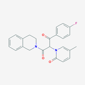 1-(3,4-dihydroisoquinolin-2(1H)-yl)-3-(4-fluorophenyl)-2-(5-methyl-2-oxopyridin-1(2H)-yl)propane-1,3-dione