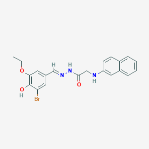 molecular formula C21H20BrN3O3 B11564491 N'-[(E)-(3-Bromo-5-ethoxy-4-hydroxyphenyl)methylidene]-2-[(naphthalen-2-YL)amino]acetohydrazide 