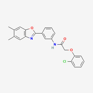 2-(2-chlorophenoxy)-N-[3-(5,6-dimethyl-1,3-benzoxazol-2-yl)phenyl]acetamide