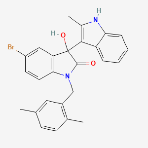 5'-bromo-1'-(2,5-dimethylbenzyl)-3'-hydroxy-2-methyl-1',3'-dihydro-1H,2'H-3,3'-biindol-2'-one