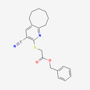 Benzyl [(3-cyano-5,6,7,8,9,10-hexahydrocycloocta[b]pyridin-2-yl)sulfanyl]acetate