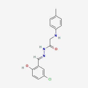 molecular formula C16H16ClN3O2 B11564554 N'-[(E)-(5-Chloro-2-hydroxyphenyl)methylidene]-2-[(4-methylphenyl)amino]acetohydrazide 