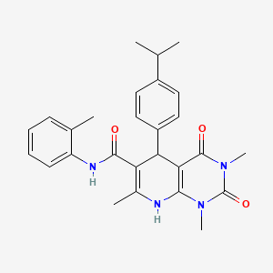 4-hydroxy-1,3,7-trimethyl-N-(2-methylphenyl)-2-oxo-5-[4-(propan-2-yl)phenyl]-1,2,3,5-tetrahydropyrido[2,3-d]pyrimidine-6-carboxamide