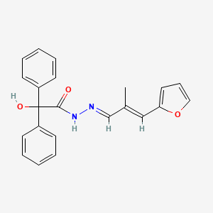 molecular formula C22H20N2O3 B11564572 N'-[(1E,2E)-3-(furan-2-yl)-2-methylprop-2-en-1-ylidene]-2-hydroxy-2,2-diphenylacetohydrazide 