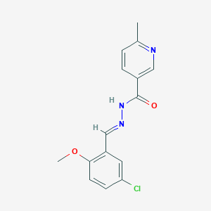 molecular formula C15H14ClN3O2 B11564575 N'-[(E)-(5-chloro-2-methoxyphenyl)methylidene]-6-methylpyridine-3-carbohydrazide 