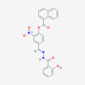 4-[(E)-{2-[(2-hydroxyphenyl)carbonyl]hydrazinylidene}methyl]-2-nitrophenyl naphthalene-1-carboxylate