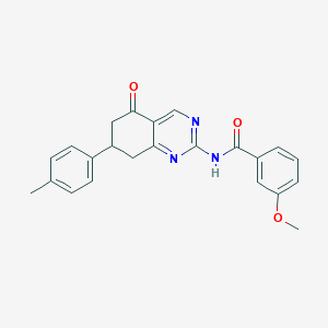 molecular formula C23H21N3O3 B11564605 3-methoxy-N-[7-(4-methylphenyl)-5-oxo-5,6,7,8-tetrahydroquinazolin-2-yl]benzamide 