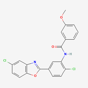 molecular formula C21H14Cl2N2O3 B11564606 N-[2-chloro-5-(5-chloro-1,3-benzoxazol-2-yl)phenyl]-3-methoxybenzamide 