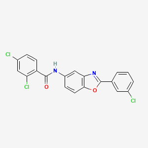 2,4-dichloro-N-[2-(3-chlorophenyl)-1,3-benzoxazol-5-yl]benzamide