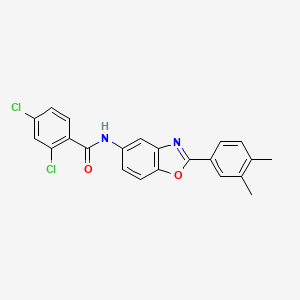 molecular formula C22H16Cl2N2O2 B11564622 2,4-dichloro-N-[2-(3,4-dimethylphenyl)-1,3-benzoxazol-5-yl]benzamide 