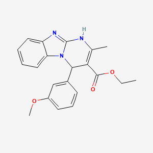 molecular formula C21H21N3O3 B11564629 Ethyl 4-(3-methoxyphenyl)-2-methyl-1,4-dihydropyrimido[1,2-a]benzimidazole-3-carboxylate 