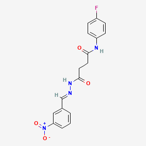 molecular formula C17H15FN4O4 B11564632 N-(4-fluorophenyl)-4-[(2E)-2-(3-nitrobenzylidene)hydrazinyl]-4-oxobutanamide 