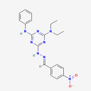 N,N-diethyl-6-[(2E)-2-(4-nitrobenzylidene)hydrazinyl]-N'-phenyl-1,3,5-triazine-2,4-diamine