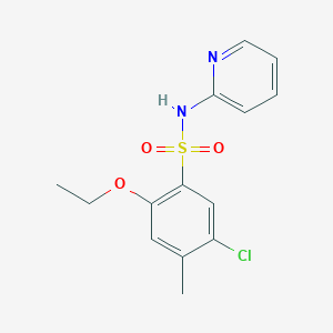 molecular formula C14H15ClN2O3S B11564642 5-chloro-2-ethoxy-4-methyl-N-pyridin-2-ylbenzenesulfonamide 