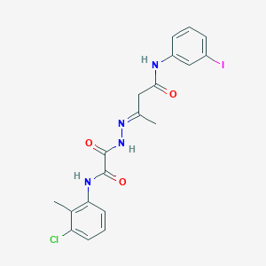 (3E)-3-({[(3-Chloro-2-methylphenyl)carbamoyl]formamido}imino)-N-(3-iodophenyl)butanamide