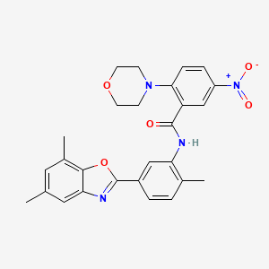 N-[5-(5,7-dimethyl-1,3-benzoxazol-2-yl)-2-methylphenyl]-2-(morpholin-4-yl)-5-nitrobenzamide