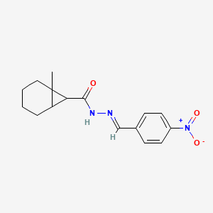 molecular formula C16H19N3O3 B11564668 1-methyl-N'-[(E)-(4-nitrophenyl)methylidene]bicyclo[4.1.0]heptane-7-carbohydrazide 