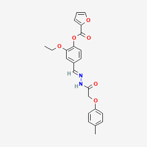 2-ethoxy-4-[(E)-{2-[(4-methylphenoxy)acetyl]hydrazinylidene}methyl]phenyl furan-2-carboxylate