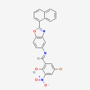 4-bromo-2-[(E)-{[2-(naphthalen-1-yl)-1,3-benzoxazol-5-yl]imino}methyl]-6-nitrophenol