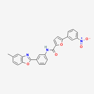 molecular formula C25H17N3O5 B11564697 N-[3-(5-methyl-1,3-benzoxazol-2-yl)phenyl]-5-(3-nitrophenyl)furan-2-carboxamide 