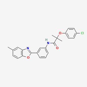 2-(4-chlorophenoxy)-2-methyl-N-[3-(5-methyl-1,3-benzoxazol-2-yl)phenyl]propanamide