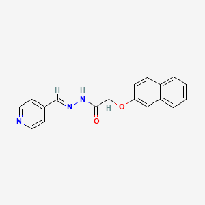 molecular formula C19H17N3O2 B11564700 2-(naphthalen-2-yloxy)-N'-[(E)-pyridin-4-ylmethylidene]propanehydrazide 