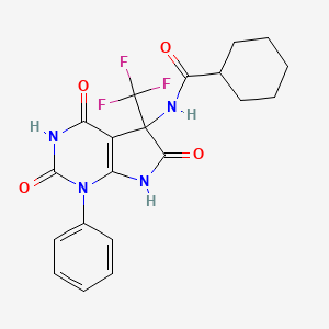 N-[4-hydroxy-2,6-dioxo-1-phenyl-5-(trifluoromethyl)-2,5,6,7-tetrahydro-1H-pyrrolo[2,3-d]pyrimidin-5-yl]cyclohexanecarboxamide