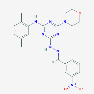 N-(2,5-dimethylphenyl)-4-(morpholin-4-yl)-6-[(2E)-2-(3-nitrobenzylidene)hydrazinyl]-1,3,5-triazin-2-amine