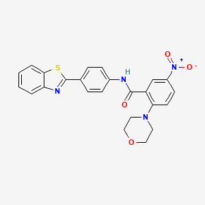 molecular formula C24H20N4O4S B11564724 N-[4-(1,3-benzothiazol-2-yl)phenyl]-2-(morpholin-4-yl)-5-nitrobenzamide 