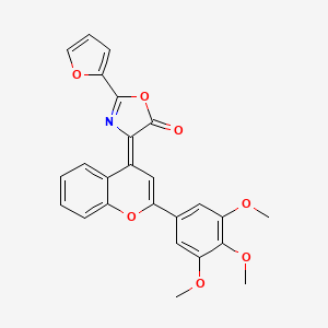 molecular formula C25H19NO7 B11564728 (4Z)-2-(furan-2-yl)-4-[2-(3,4,5-trimethoxyphenyl)-4H-chromen-4-ylidene]-1,3-oxazol-5(4H)-one 