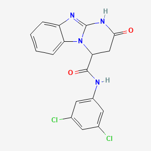 molecular formula C17H12Cl2N4O2 B11564730 N-(3,5-dichlorophenyl)-2-oxo-1,2,3,4-tetrahydropyrimido[1,2-a]benzimidazole-4-carboxamide 