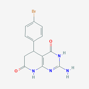 molecular formula C13H11BrN4O2 B11564735 2-amino-5-(4-bromophenyl)-4-hydroxy-5,8-dihydropyrido[2,3-d]pyrimidin-7(6H)-one 