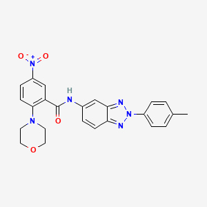 molecular formula C24H22N6O4 B11564739 N-[2-(4-methylphenyl)-2H-benzotriazol-5-yl]-2-(morpholin-4-yl)-5-nitrobenzamide 