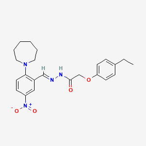 molecular formula C23H28N4O4 B11564756 N'-[(1E)-(2-azepan-1-yl-5-nitrophenyl)methylene]-2-(4-ethylphenoxy)acetohydrazide 