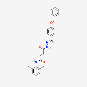 molecular formula C27H29N3O3 B11564772 3-{N'-[(E)-[4-(Benzyloxy)phenyl]methylidene]hydrazinecarbonyl}-N-(2,4,6-trimethylphenyl)propanamide 