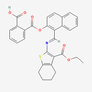 2-[({1-[(E)-{[3-(ethoxycarbonyl)-4,5,6,7-tetrahydro-1-benzothiophen-2-yl]imino}methyl]naphthalen-2-yl}oxy)carbonyl]benzoic acid