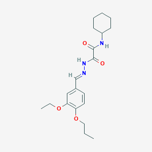 molecular formula C20H29N3O4 B11564786 N-Cyclohexyl-1-{N'-[(E)-(3-ethoxy-4-propoxyphenyl)methylidene]hydrazinecarbonyl}formamide 