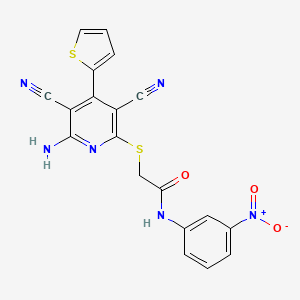 2-{[6-amino-3,5-dicyano-4-(thiophen-2-yl)pyridin-2-yl]sulfanyl}-N-(3-nitrophenyl)acetamide