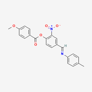 4-[(E)-[(4-Methylphenyl)imino]methyl]-2-nitrophenyl 4-methoxybenzoate