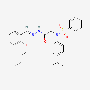 molecular formula C29H35N3O4S B11564849 N-({N'-[(E)-[2-(Pentyloxy)phenyl]methylidene]hydrazinecarbonyl}methyl)-N-[4-(propan-2-YL)phenyl]benzenesulfonamide 