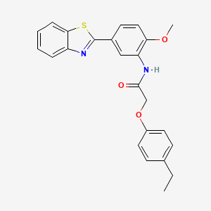 molecular formula C24H22N2O3S B11564870 N-[5-(1,3-benzothiazol-2-yl)-2-methoxyphenyl]-2-(4-ethylphenoxy)acetamide 