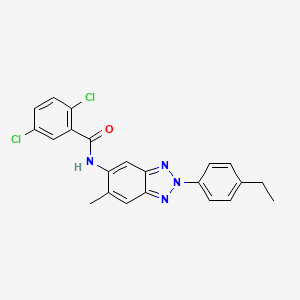 molecular formula C22H18Cl2N4O B11564878 2,5-dichloro-N-[2-(4-ethylphenyl)-6-methyl-2H-benzotriazol-5-yl]benzamide 