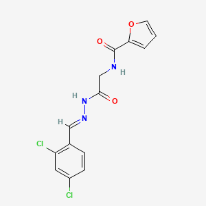 molecular formula C14H11Cl2N3O3 B11564896 N-({N'-[(E)-(2,4-Dichlorophenyl)methylidene]hydrazinecarbonyl}methyl)furan-2-carboxamide 