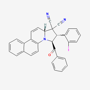 molecular formula C31H20IN3O B11564900 (2R,3S,12aR)-2-(2-iodophenyl)-3-(phenylcarbonyl)-2,3-dihydrobenzo[f]pyrrolo[1,2-a]quinoline-1,1(12aH)-dicarbonitrile 