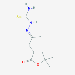 (2E)-2-[1-(5,5-dimethyl-2-oxotetrahydrofuran-3-yl)propan-2-ylidene]hydrazinecarbothioamide