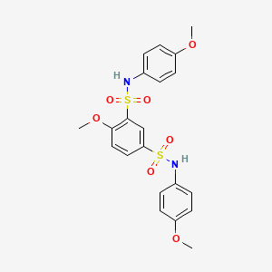 molecular formula C21H22N2O7S2 B11564906 4-methoxy-N,N'-bis(4-methoxyphenyl)benzene-1,3-disulfonamide 